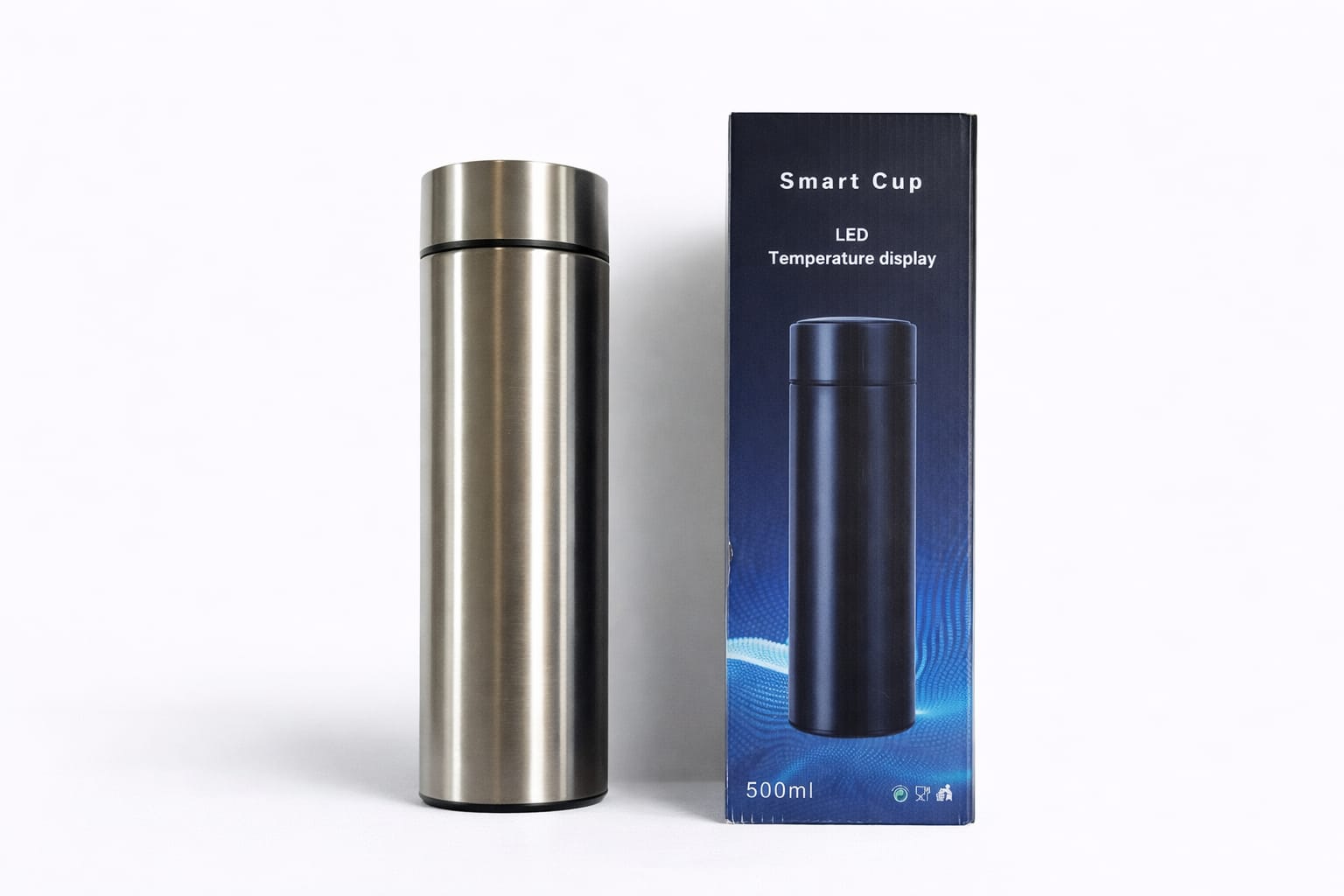 Edelstahl Thermosflasche mit LED Temperaturanzeige 500 ml